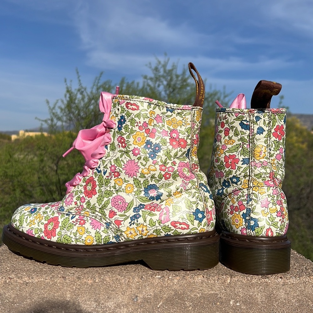 Dr. Martens Liberty Floral Colorful Leather Boots - Picture 5 of 17